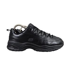 Skechers Shoes Womens 9 EW Work Sneaker Slip Resistant Athletic Leather Black